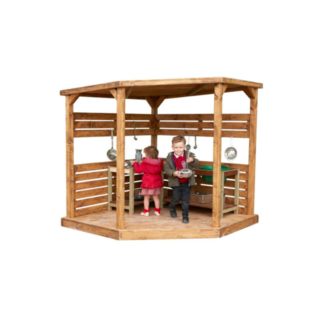 Early Years Wooden Stage Play Corner with Roof