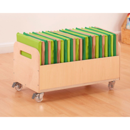 Classroom Flexspace Mobile Wooden Trolley with 30 Waterproof Cushions