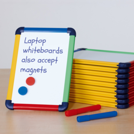 Coloured Frame Laptop Whiteboard - Pack of 10
