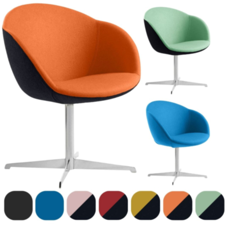 Joss Reception Lounge Chair with Chrome 4 Star Base