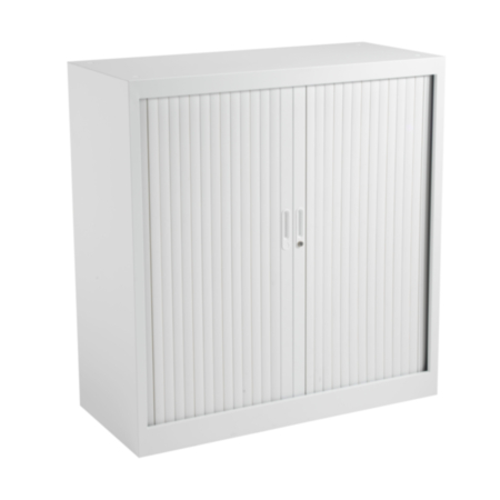 Steel Open Tambour Storage- White