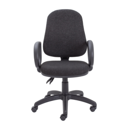 Calypso II High Back Ergonomic Office Chair with Fixed Arms - Charcoal
