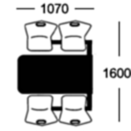 Romney 4 Seater Booth Fast Food Seating Unit with Both Sides Accessible 