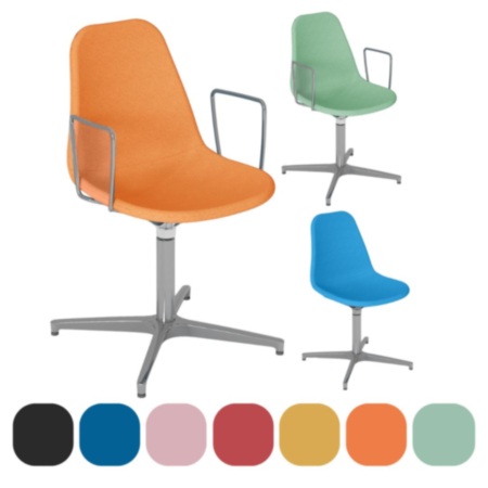 Suzi Upholstered Breakout Chair With or Without Arms Swivel Base