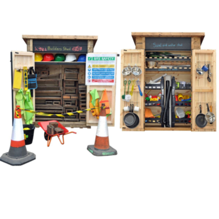 Early Years Outdoor Sand, Water and Builders Shed Combo