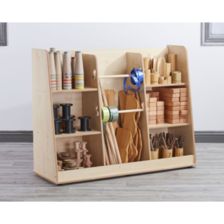 Early Years Loose Parts Free Standing Multi-Functional Shelving - Maple
