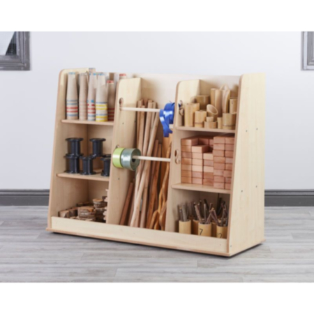 Early Years Loose Parts Free Standing Multi-Functional Shelving - Maple