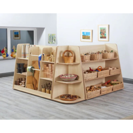 Wooden Loose Parts And Shelving Corner Set - 3 Pack