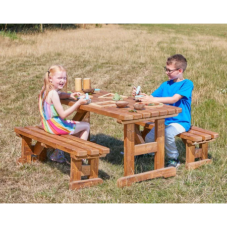 Wooden Early Years Table &amp; Benches