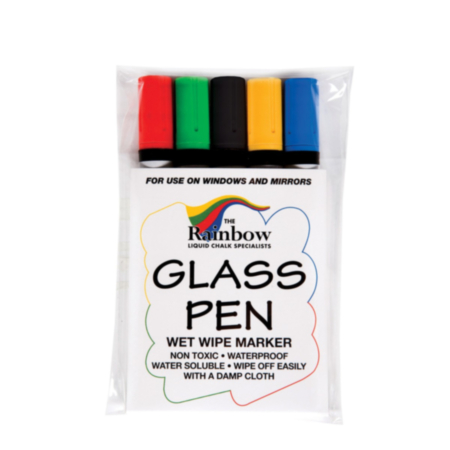Wetwipe Glass and Blackboard Narrow Tip Pens - Pack of 5