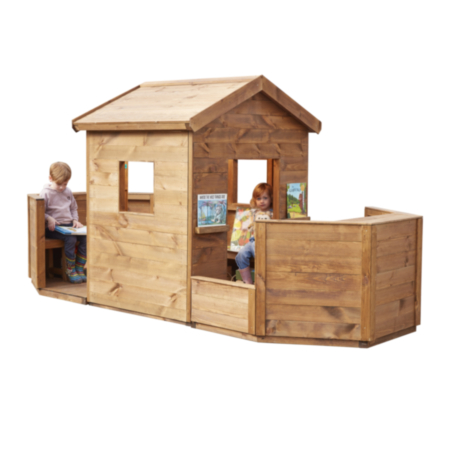 Large Wooden Book Reading Boat
