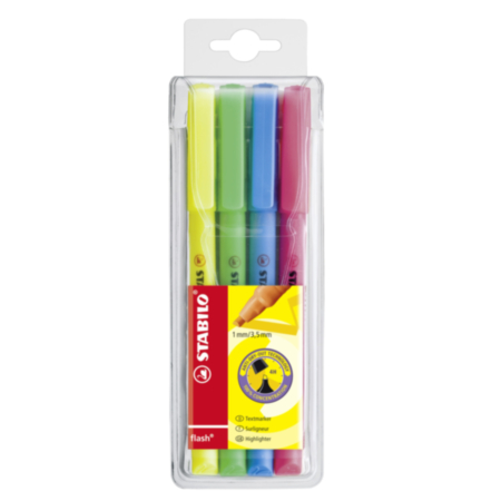 Stabilo Flash H Lghtr Pen Pack 4