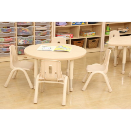  Elegant Height Adjustable Maple Round Classroom Table 