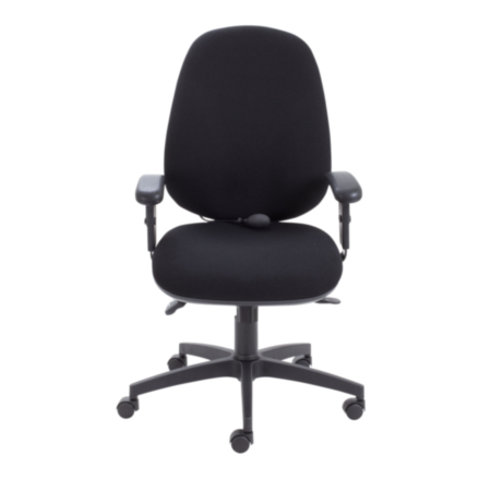 Maxi Ergonomic Office Chair With T Adjustable Arms - Black