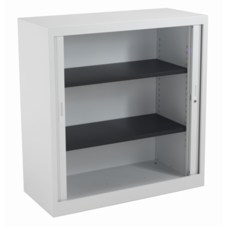 Steel Open Tambour Storage- White