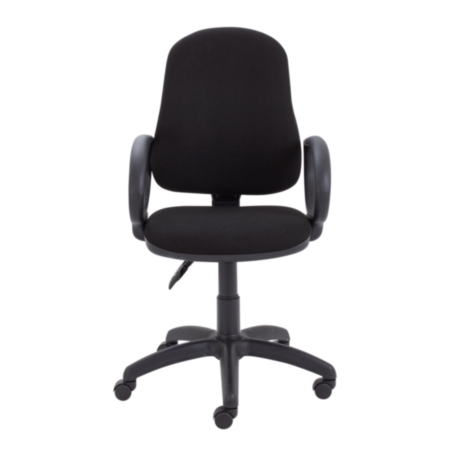 Calypso II High Back Chair with Fixed Arms - Black