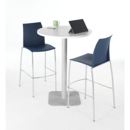 Contract 800mm High Table - Maple Top and Silver Base
