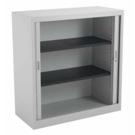 Steel Open Tambour Storage- Grey