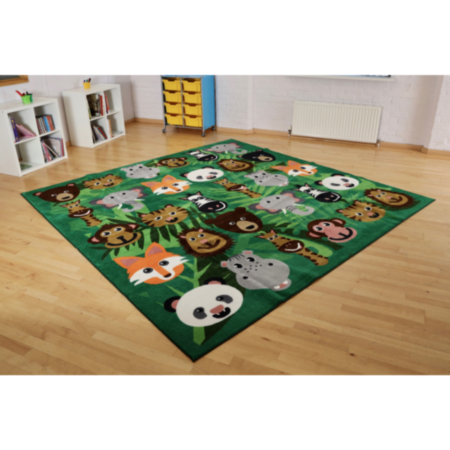 Wild Animals Classroom Carpet 