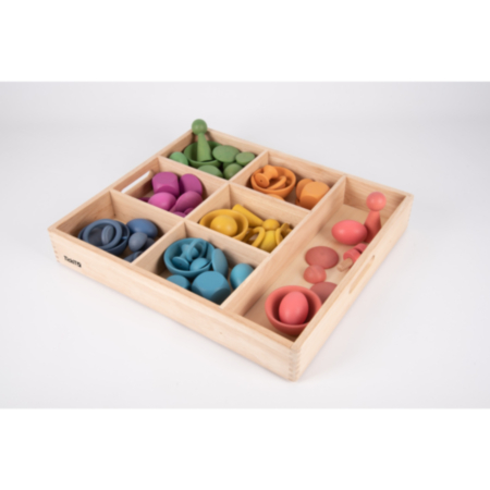 tickit Early Years Rainbow Wooden Super Set Includes 7 Way Tray - 84 Pack