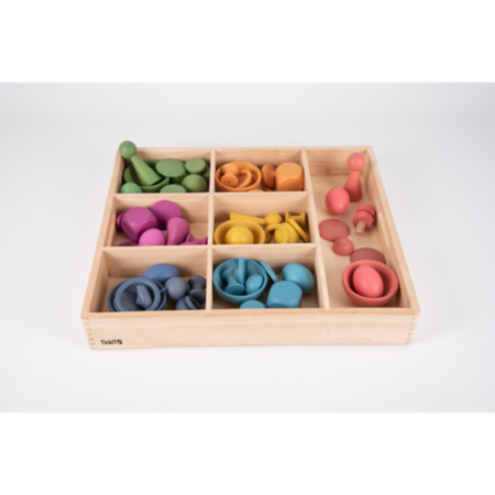 tickit Early Years Rainbow Wooden Super Set Includes 7 Way Tray - 84 Pack