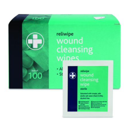 Reliwipe Saline Sterile Wipes Box of 100