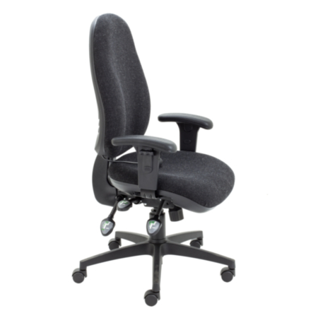 Maxi Ergonomic Office Chair With T Adjustable Arms - Charcoal