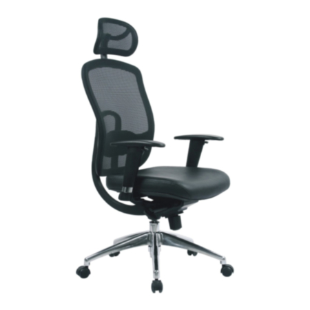 Liberty Office High Back Mesh Executive Armchair With Headrest And Chrome Base