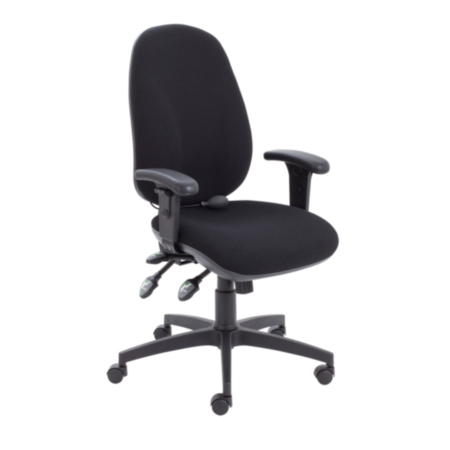 Maxi Ergonomic Office Chair With T Adjustable Arms - Black
