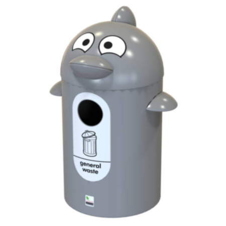 Outdoor Recycled Dolphin Aqua Buddy Bin for Playgrounds
