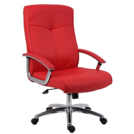 Hoxton Red Leather Faced Executive Office Chair  