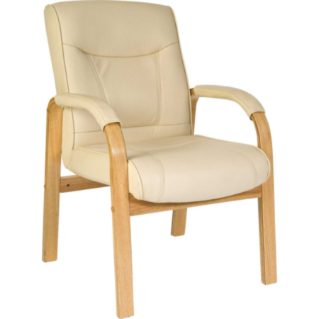Knightsbridge Leather and Wood Visitor Chair