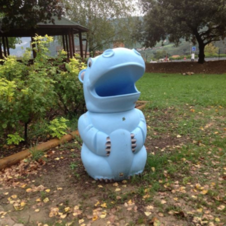 Outdoor Recycled Henry Hippo Bin for Playgrounds