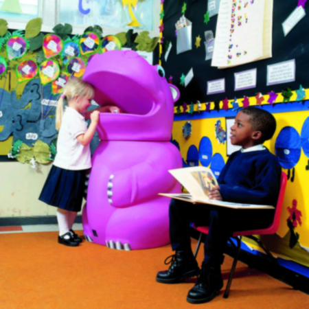 Outdoor Recycled Henrietta Hippo Bin for Playgrounds