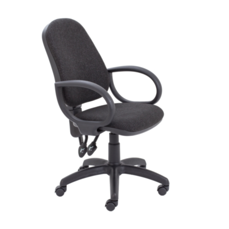 Calypso II High Back Ergonomic Office Chair with Fixed Arms - Charcoal