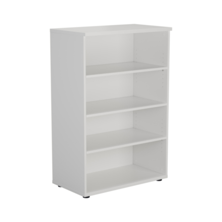 Essentials Wooden Office Bookcase-1200mm-White