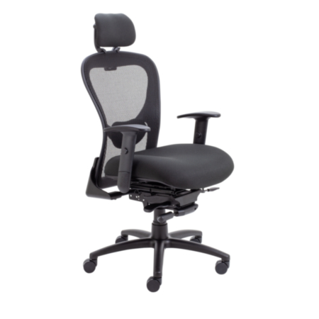 Strata 24 Hour Physio Approved Black High Back Executive Office Chair with 5 Seat and Back Adjustments