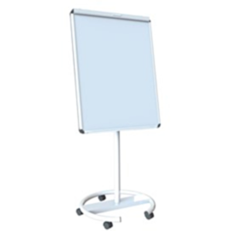 Round Base Magnetic Mobile Flip Chart Easel with Dry Wipe Surface - White