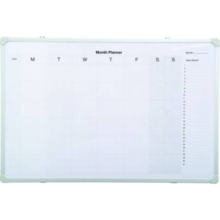 Wall Mounted Magnetic Whiteboard - Monthly Planner 