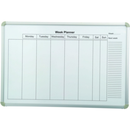 Wall Mounted Magnetic Whiteboard - Weekly Planner