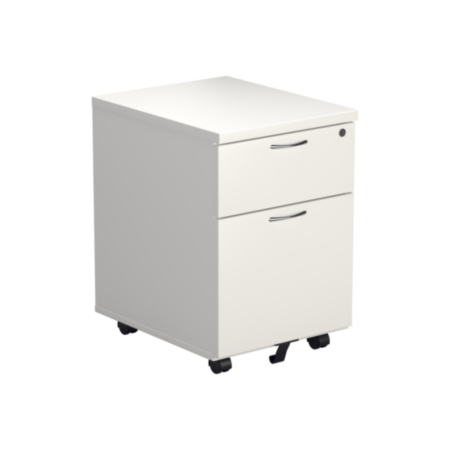 2 Drawer Mobile Pedestal - White