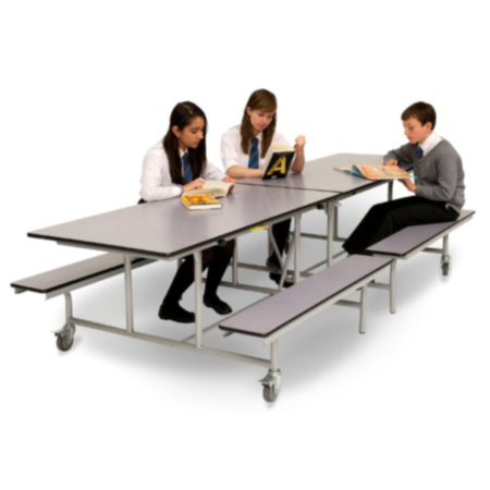 Spaceright Rectangular Mobile Folding Dining Bench Unit