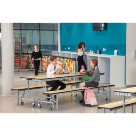 Spaceright Mobile Convertible Folding Dining Bench Unit - 3 Benches in 1