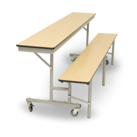 Spaceright Mobile Convertible Folding Dining Bench Unit - 3 Benches in 1