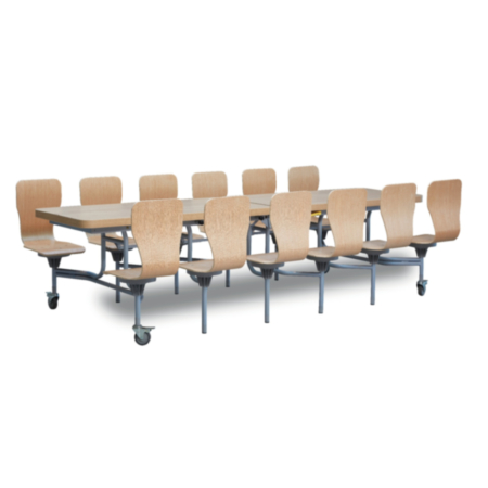 Primo Rectangular Folding Table and Seating Dining Unit - Full Back Option