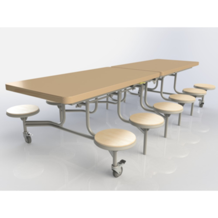 Primo Rectangular Folding Table and Seating Dining Unit - Stool Option
