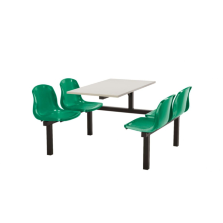 Harvey Polypropylene Indoor 4 Seater Fast Food Seating Unit- Accessible from 1 Side