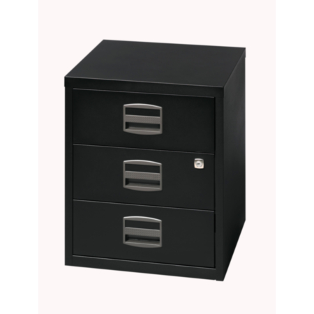 Bisley A4 Mobile 3 Deep Drawer Filer - Black