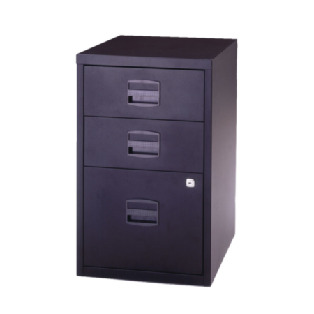 Bisley A4 3 Deep Drawer Filer - Black