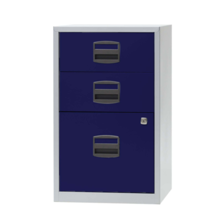 Bisley A4 3 Deep Drawer Filer - Grey Blue